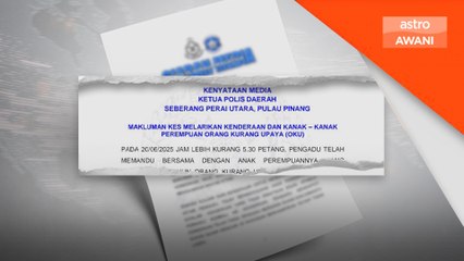 Polis tahan lelaki larikan kereta bersama kanak-kanak OKU