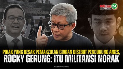 Pihak yang Desak Pemakzulan Gibran Disebut Pendukung Anies, Rocky Gerung: Itu Militansi Norak