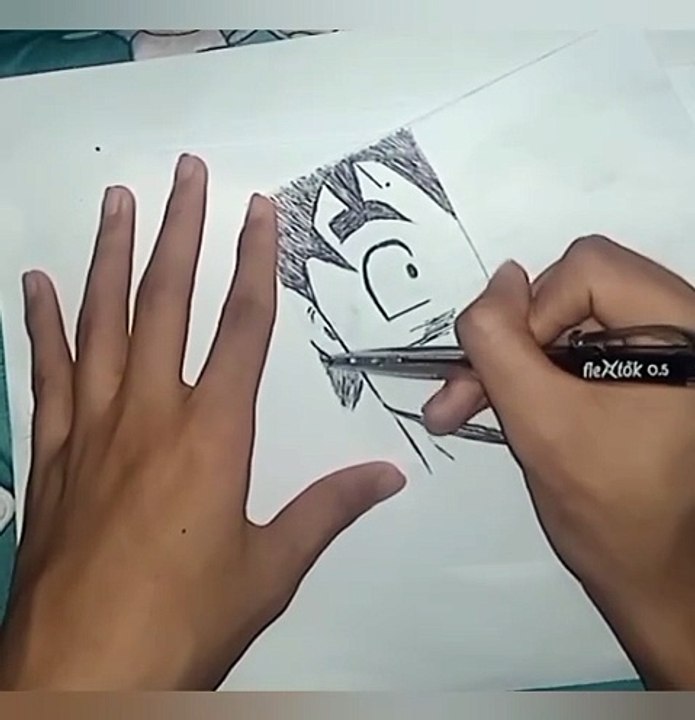 Dragon Ball - Black Goku and Goku Drawing Half Face 😈💀🔥🔥