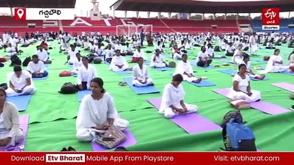 గచ్చిబౌలి స్టేడియంలో అంతర్జాతీయ యోగా దినోత్సవ వేడుకలు