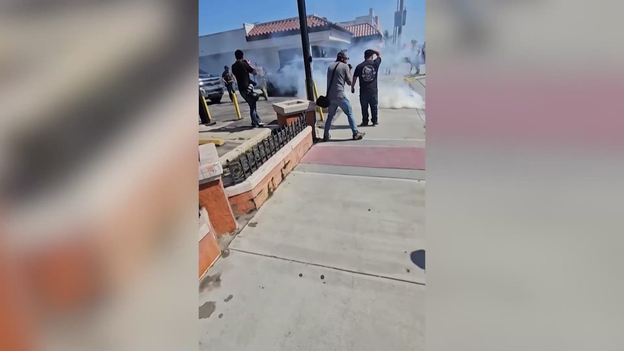Protesters confront ICE personnel in California