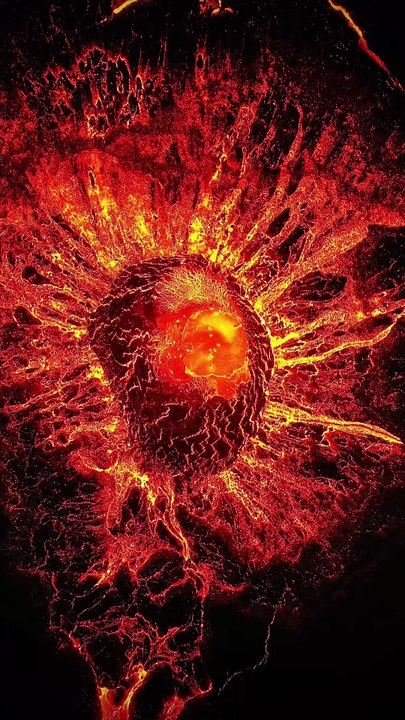 Le volcan Geldingadalir vue de dessus (Islande)