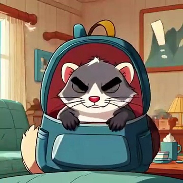 finn turns inside backpack #foryou #cuteanimal #shorts #finn #cartoon