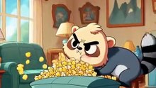 Finn vs. Rikki The Popcorn War #foryou #cuteanimal #shorts #finn #cartoon