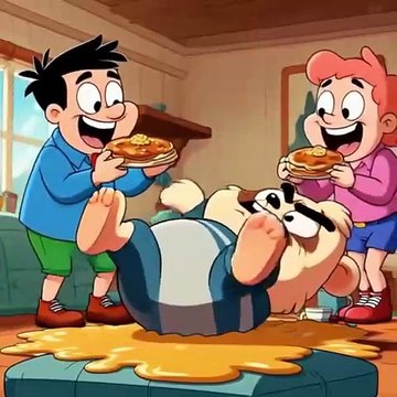 Finn accidentally steps into a puddle of syrup on the floor #foryou #cuteanimal #shorts #finn #cartoon