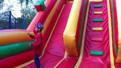 Enjoying in the jumping castle