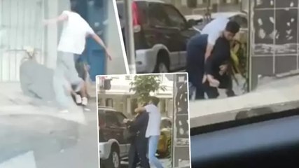 Sultangazi’de sokak ortasında annesini darbetti! Dehşet anları saniye saniye kaydedildi