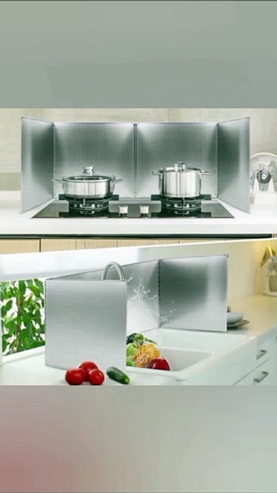 Kitchen Oil Splash Guard – Foldable Stainless Steel Insulation Board, the best cleaning solution!