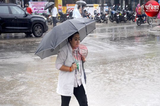 पाली में दिनभर बारिश का दौर : नदियों में कलकल बहा पानी, कई जगह पेड़ व मकान की बालकनी गिरी