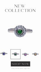 5 custom made sapphire and diamond flower halo engagement rings