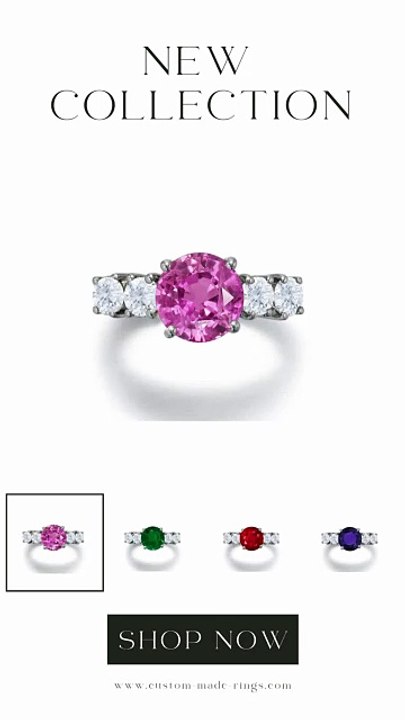 551 Custom Made Unique Round Sapphire & Diamond Five-Stone Engagement Ring