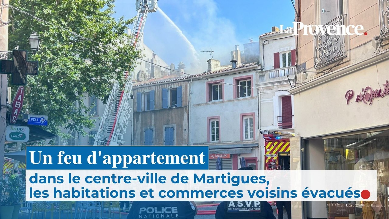 Un feu d'appartement dans le centre-ville de Martigues, les habitations et commerces voisins évacués