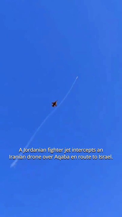 Jordanian F-16 Downs Iranian Shahed Drone Over Aqaba! (En Route to Israel) 🇯🇴🇮🇷🇮🇱