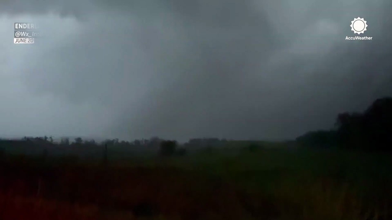 Lightning reveals dangerous nighttime tornado