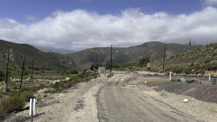 BNSF 4044 Leads Eastbound Stack Train Rolling Through Blue Cut CA.