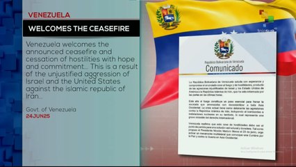 Venezuela welcomes the ceasefire