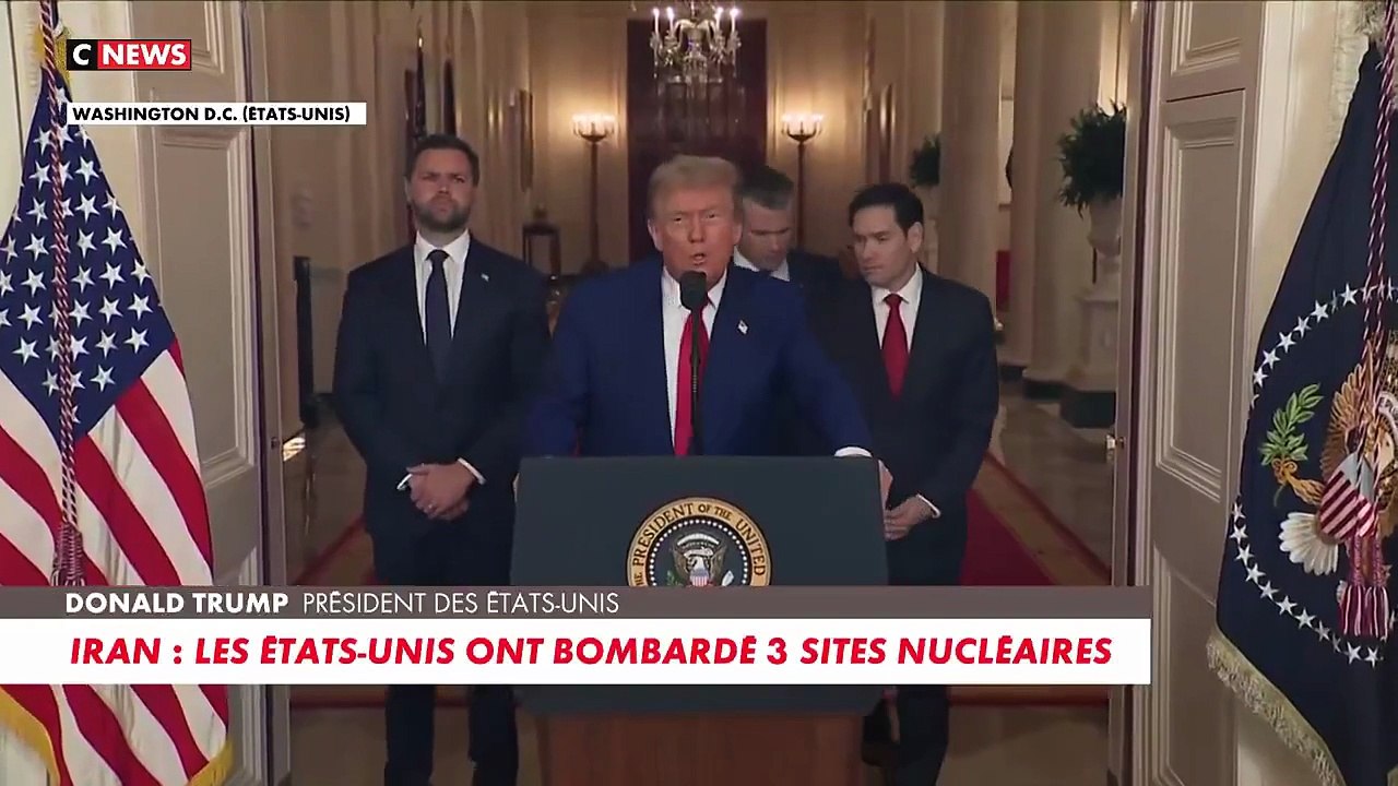 Les États-Unis ont mené cette nuit une attaque "très réussie" sur trois sites nucléaires iraniens qui sont entièrement détruits