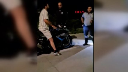Avcılar Sahili'nde motosikletliyle güvenlik görevlileri arasında 'Yasak' tartışması