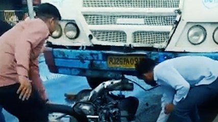 टोंक में रोडवेज़ बस व बाइक की टक्कर, 1 की मौत