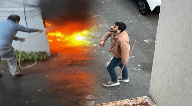 Taksim’de 68 suçtan aranan şüphelinin kovalamaca sonucu yakalandığı anlar kamerada