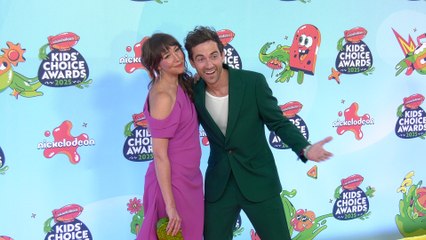 Mindy Coleman and Danny Go 2025 Kids' Choice Awards Orange Carpet