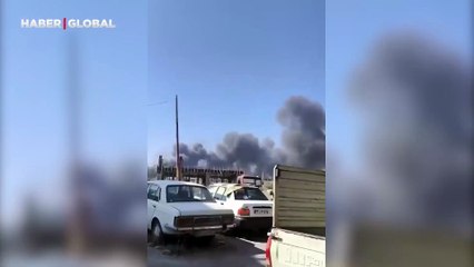 İsrail'in hava saldırılarının ardından Tebriz'den dumanlar yükseliyor