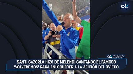 Santi Cazorla hizo de Melendi cantando el famoso 'Volveremos' para enloquecer a la afición del Oviedo