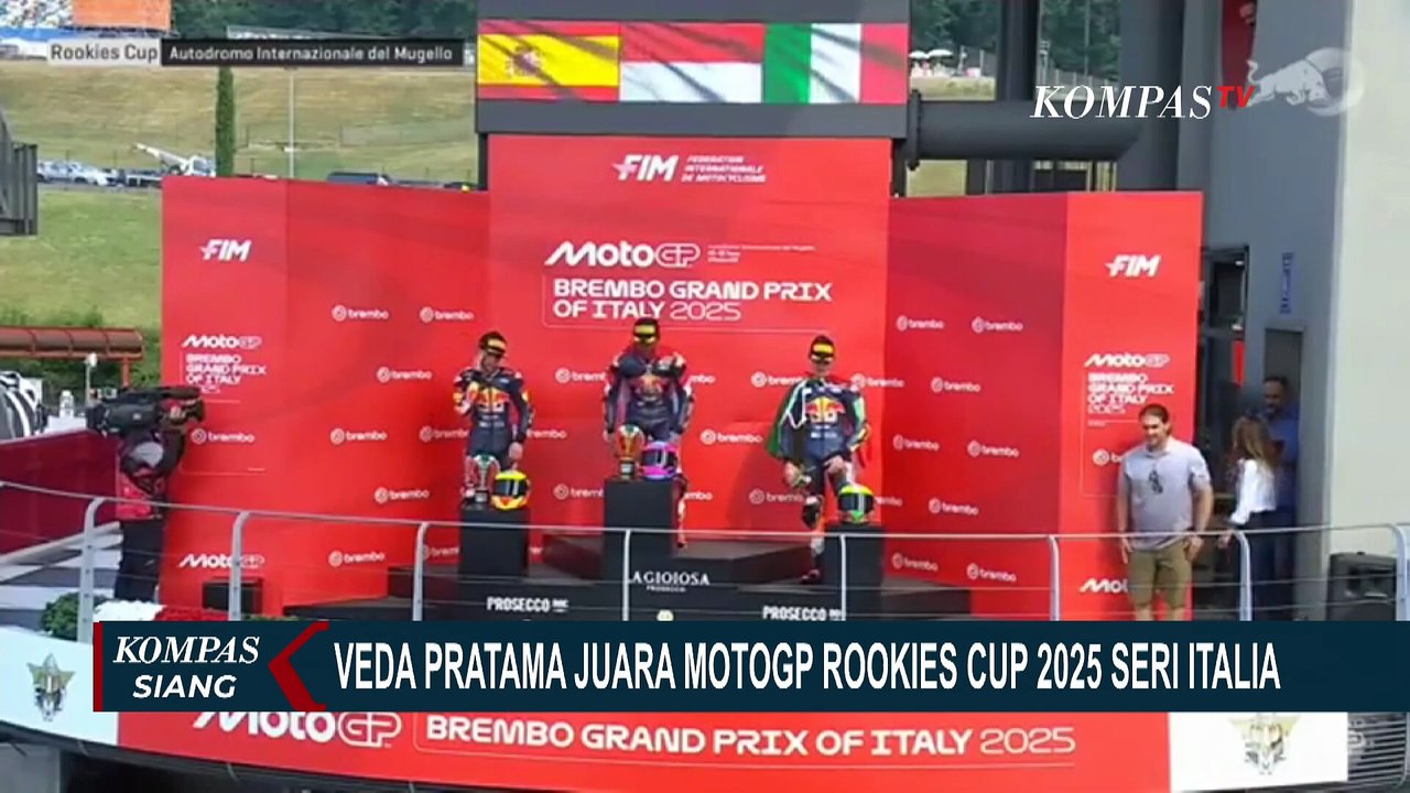 Momen Pebalap Muda Indonesia Veda Ega Raih Juara di Red Bull MotoGP Rookies Cup 2025