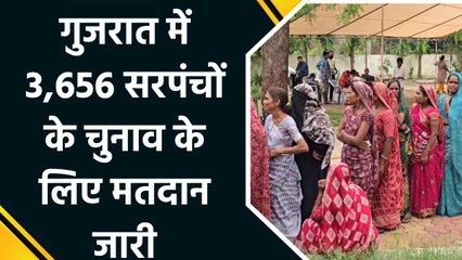 Gujarat  में पंचायत चुनाव के लिए जारी है मतदान
