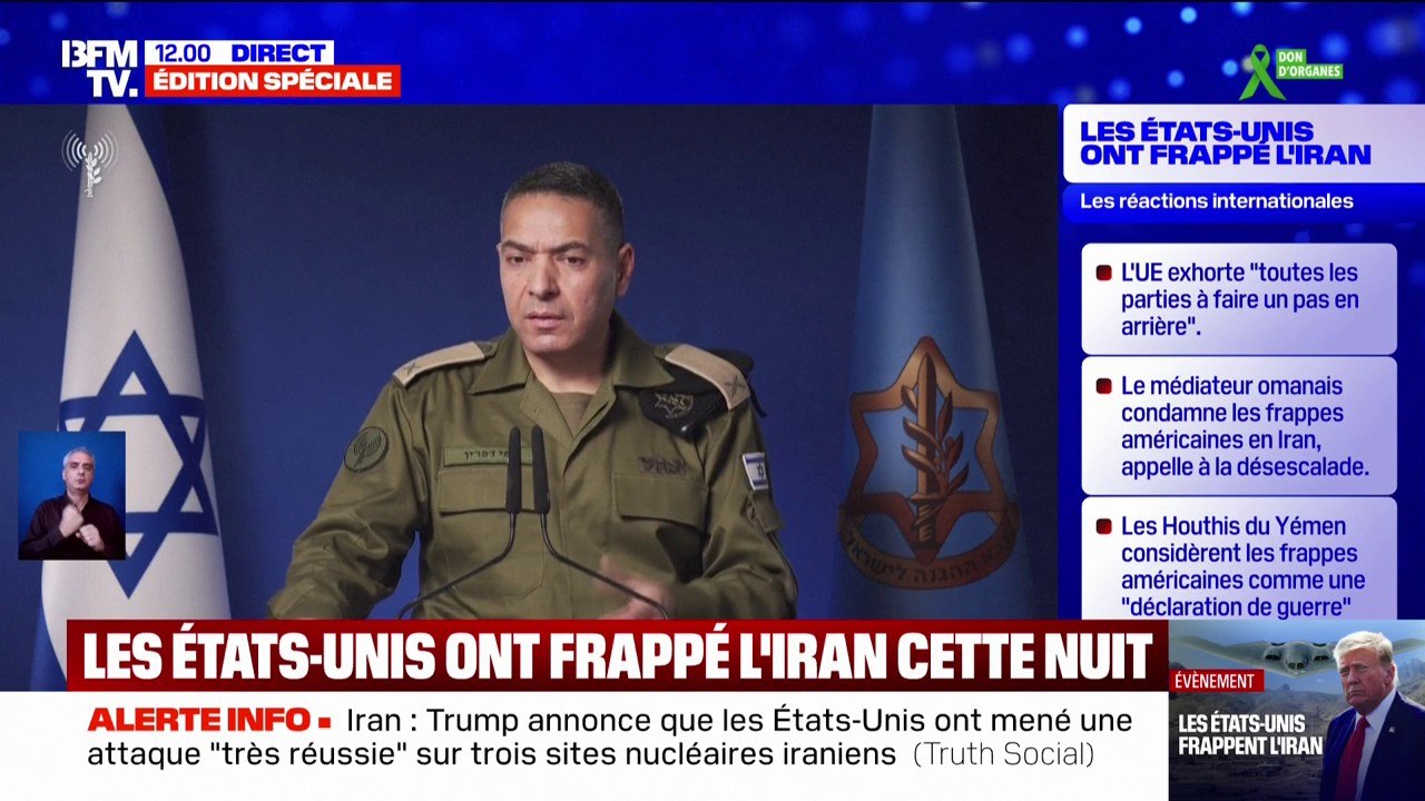 Israël-Iran: "Nous allons continuer à frapper si nécessaire pour tenir nos objectifs", indique le porte-parole de l'armée israélienne
