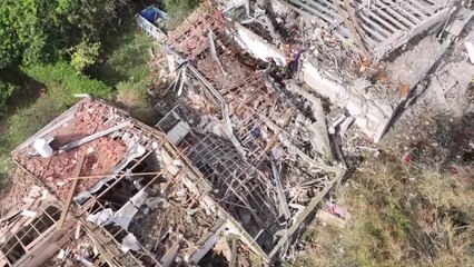 Drone video shows destruction from Iranian missile strike in Tel Aviv