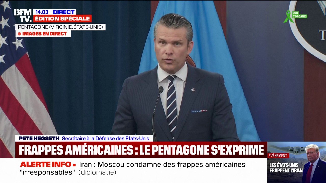 Frappes américaines en Iran: "C'est une réussite sensationnelle", indique Pete Hegseth, secrétaire à la Défense des États-Unis