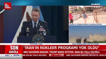 Pentagon: İran'ın nükleer programı yok oldu