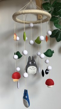 DIY FELT TOTORO BABY MOBILE 🌱 Ghibli crafts for home decor 💫