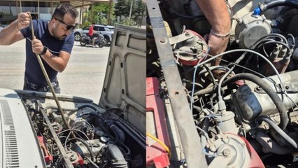 Aracının motoruna baktı, hayatının şokunu yaşadı