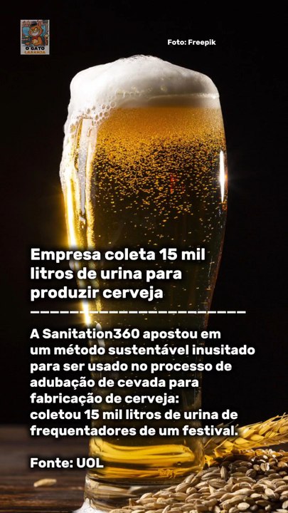 Empresa coleta 15 mil litros de urina para produzir cerveja
