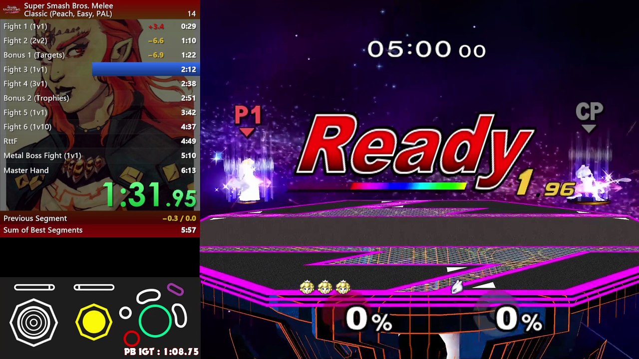 Classic Mode 2:50.18 (Easy, Peach) - Super Smash Bros Melee