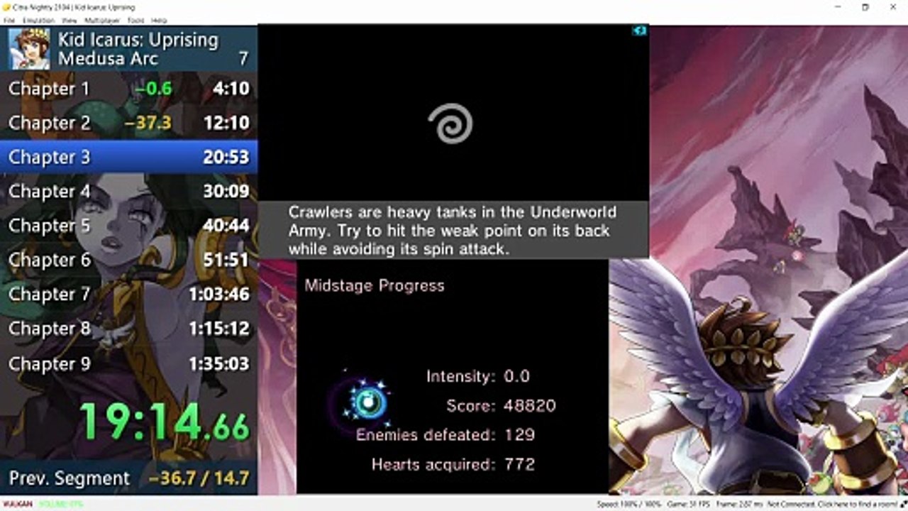 Fast kill Hewdraw boss (Base Weapon - Intensity 0.0) - Kid Icarus Uprising