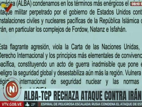 Comunicado | ALBA-TCP condena el criminal ataque de EE. UU. contra la República Islámica de Irán