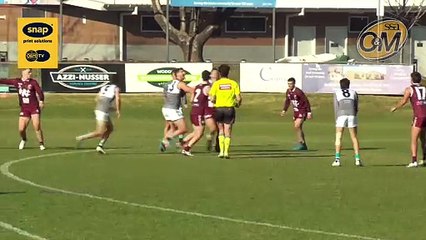 Ed Perryman kicks a superb first-quarter goal