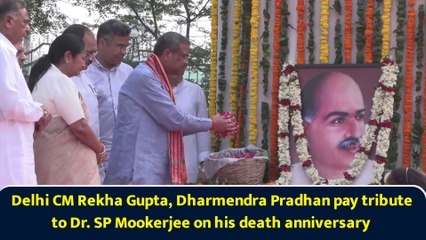 Delhi CM Rekha Gupta, Dharmendra Pradhan pay tribute to Dr. SP Mookerjee on his death anniversary