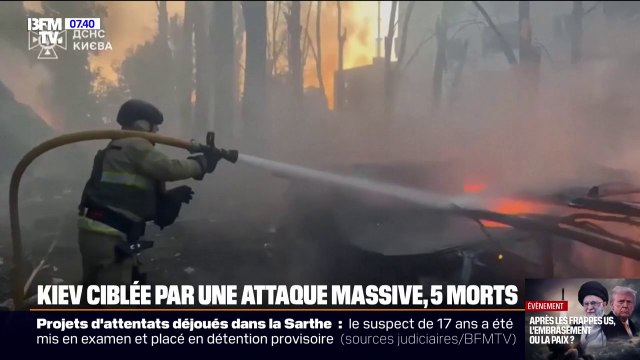 Guerre en Ukraine: des bombardements massifs sur Kiev font au moins cinq morts
