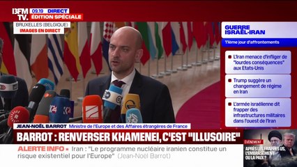 Iran: Jean-Nöel Barrot estime qu'il est "illusoire [...] d'organiser un changement de régime par la force"