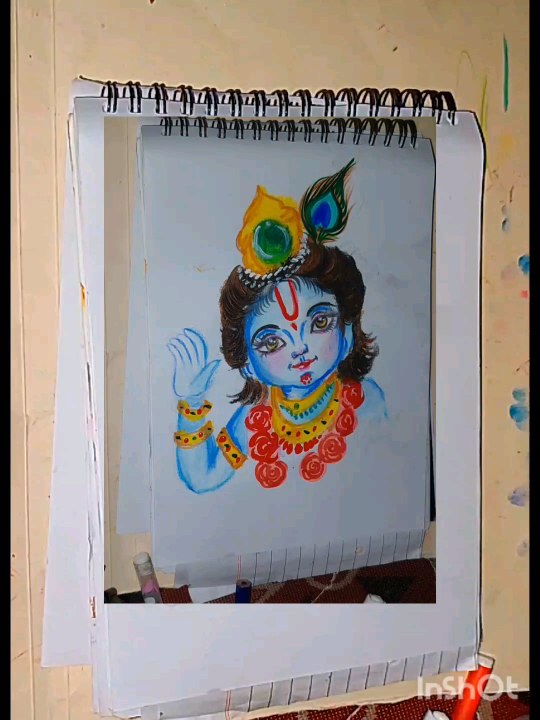How to draw Krishna ।। easy Krishna drawing , oil pastels Krishna drawing.