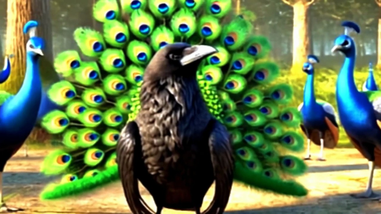 Die Krähe und der Pfau – Eine Panchatantra-Fabel über Neid und Selbstannahme