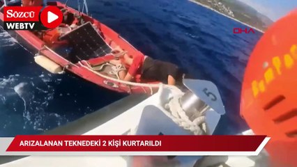 Arızalanan teknedeki 2 kişi kurtarıldı