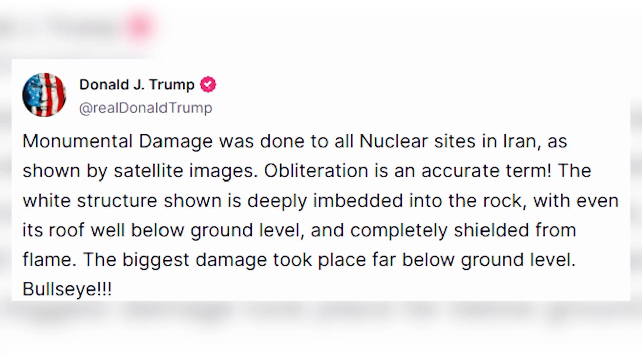 Trump celebra el daño de los ataques estadounidenses contra objetivos nucleares en Irán