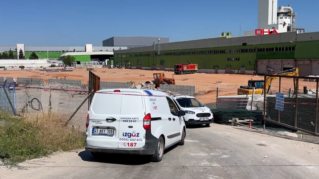 Kimya fabrikasının bahçesinde doğal gaz boru hattı delindi