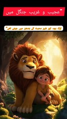 "عجیب و غریب جنگل میں#viralvideo LionAndChild #ViralReels  #InnocenceAndStrength   #youtubeshorts