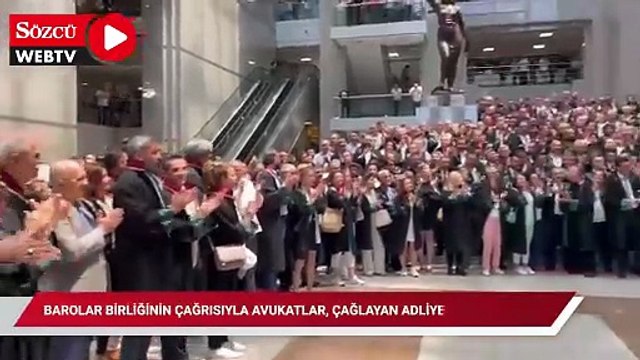 Barolar Birliğinin çağrısıyla avukatlar, Çağlayan Adliyesinde toplandı